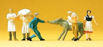 (HO)ロバと小麦粉の袋を持った粉引き職人