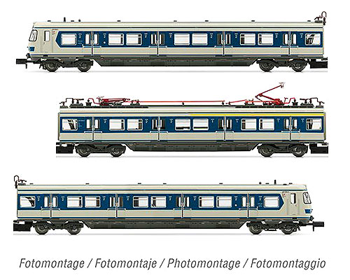 EMU BR 420 ブルー/グレー 3両セット DB Ep4 室内灯付き