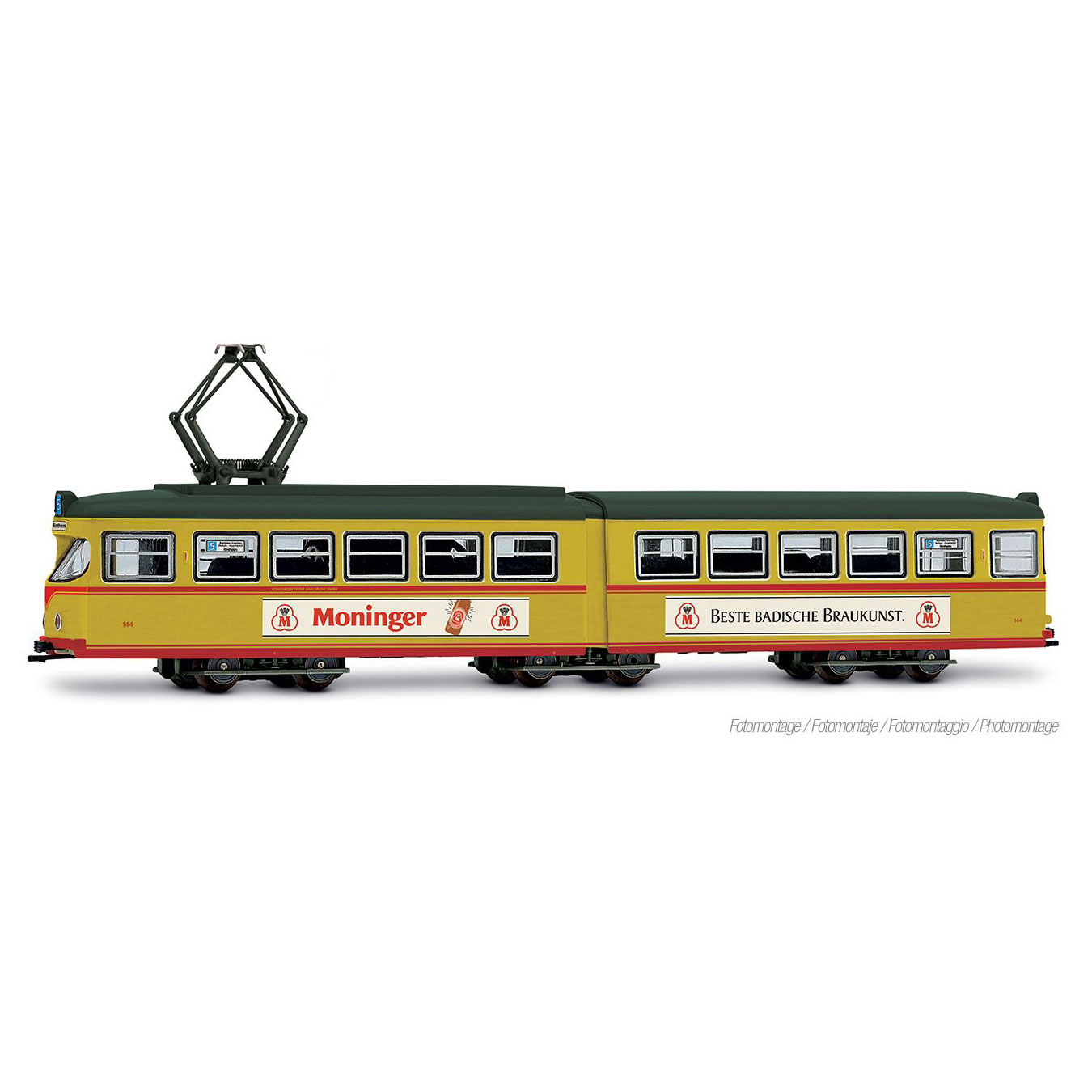 【仮予約】トラム Duewag GT6 Karlsruhe ベージュ/赤帯 前照灯2灯 Ep4 DCC Sound