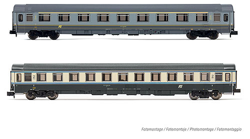 UIC-Z1 客車2輌セット 1等車グレー+2等車Bandiera色 FS Ep5