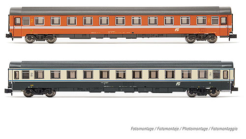UIC-Z1 客車2輌セット 2等車オレンジ+2等車Bandiera色 FS Ep5