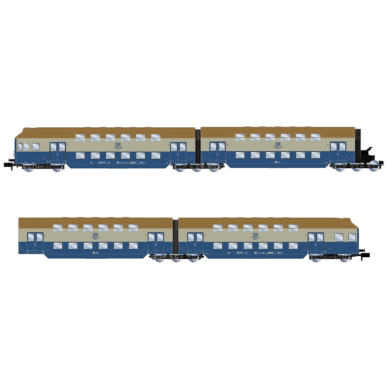 【仮予約】Type DBv 連接二階建て客車 制御車付4両セット ブルー/グレー DR Ep4