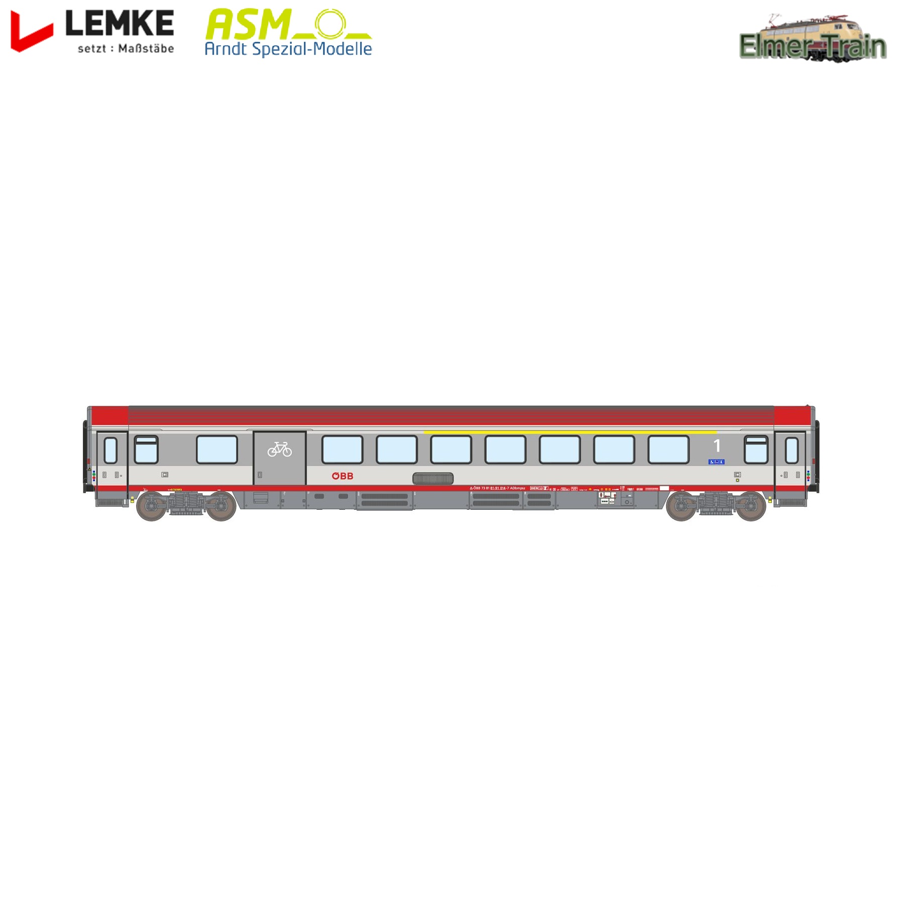 【予約】(N) UIC-Z Type Adbmpsz 荷物室付き1等車 現行塗装 荷物扉グレー色 OeBB Ep6
