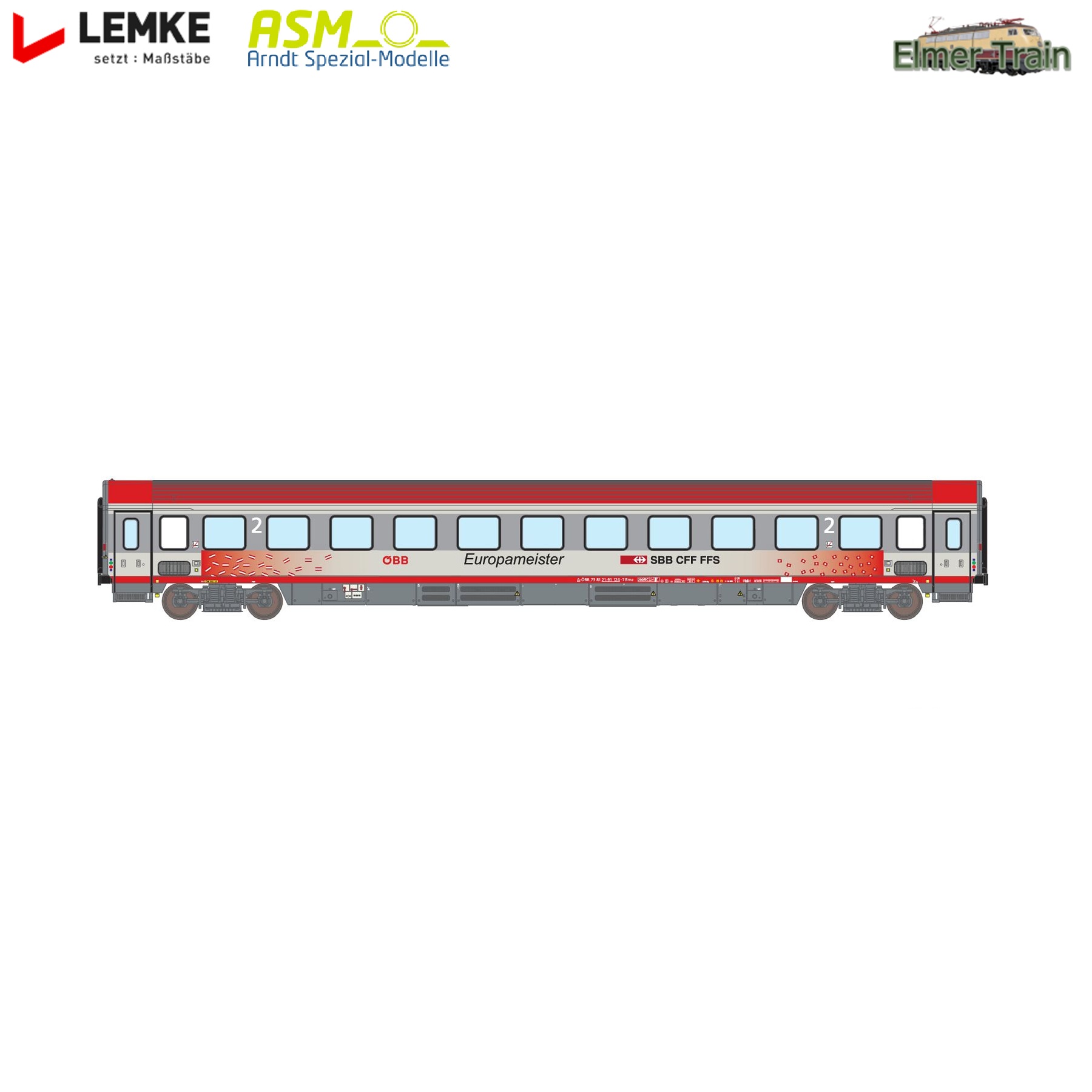 【予約】(N) UIC-Z Type Bmz 2等車 現行塗装 Europameister2008ラッピング OeBB Ep6