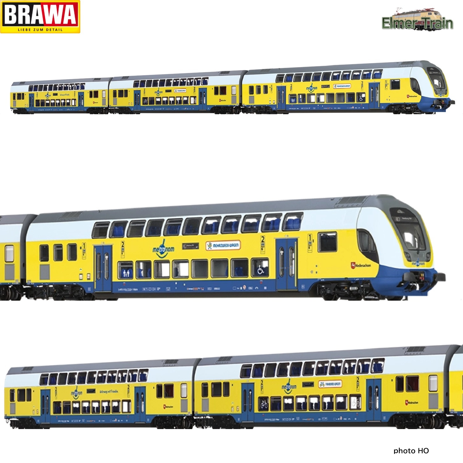 【予約】(N) RE3 TWINDEXX VARIO 二階建て客車3輌セット metronom Ep6 室内灯付き