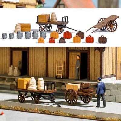 (HO)木製荷車　2台