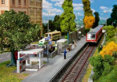 近代的な待合所(アクセサリー付き)