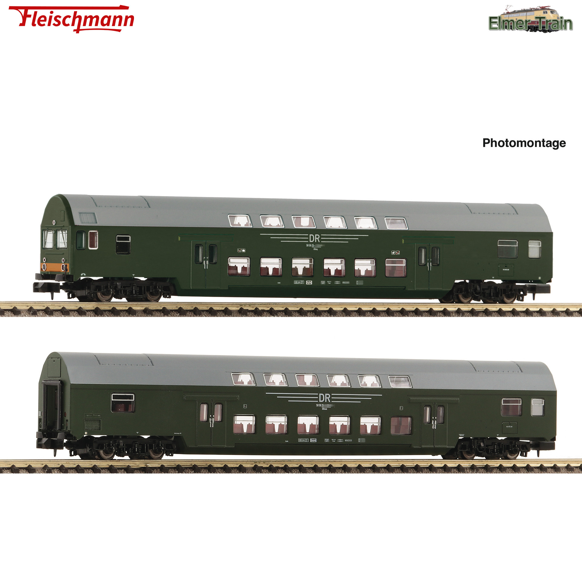 【予約】ゲルリッツ 二階建て客車セット1 制御車入り2輌 グリーン DR Ep4