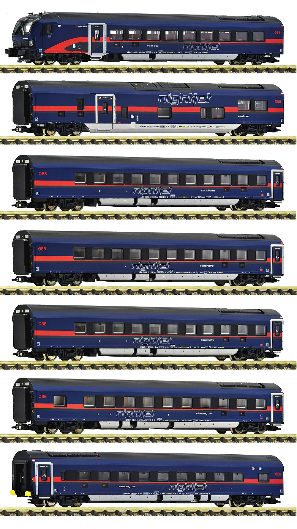 新型 Nightjet DANI 客車7輌セット OeBB Ep6 DCC 室内灯付き