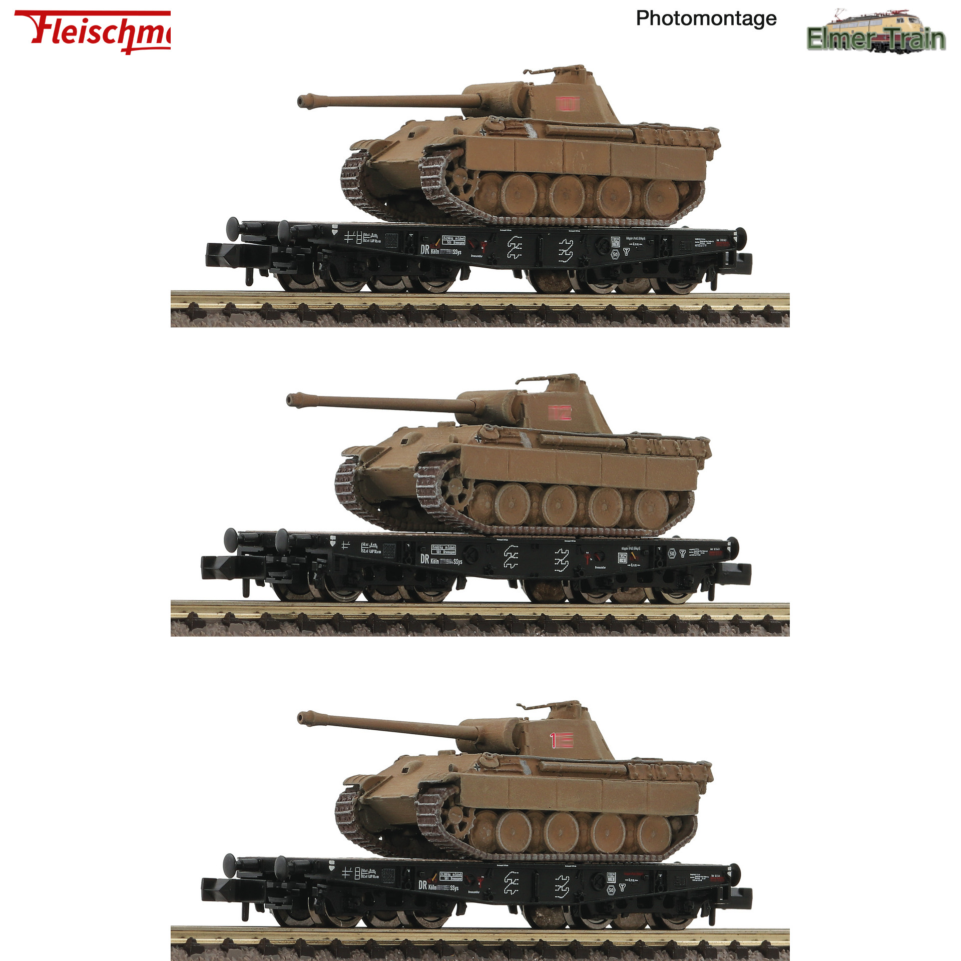 【予約】重量物運搬用フラット貨車 3輌セット DRG Ep2 Panther戦車付き