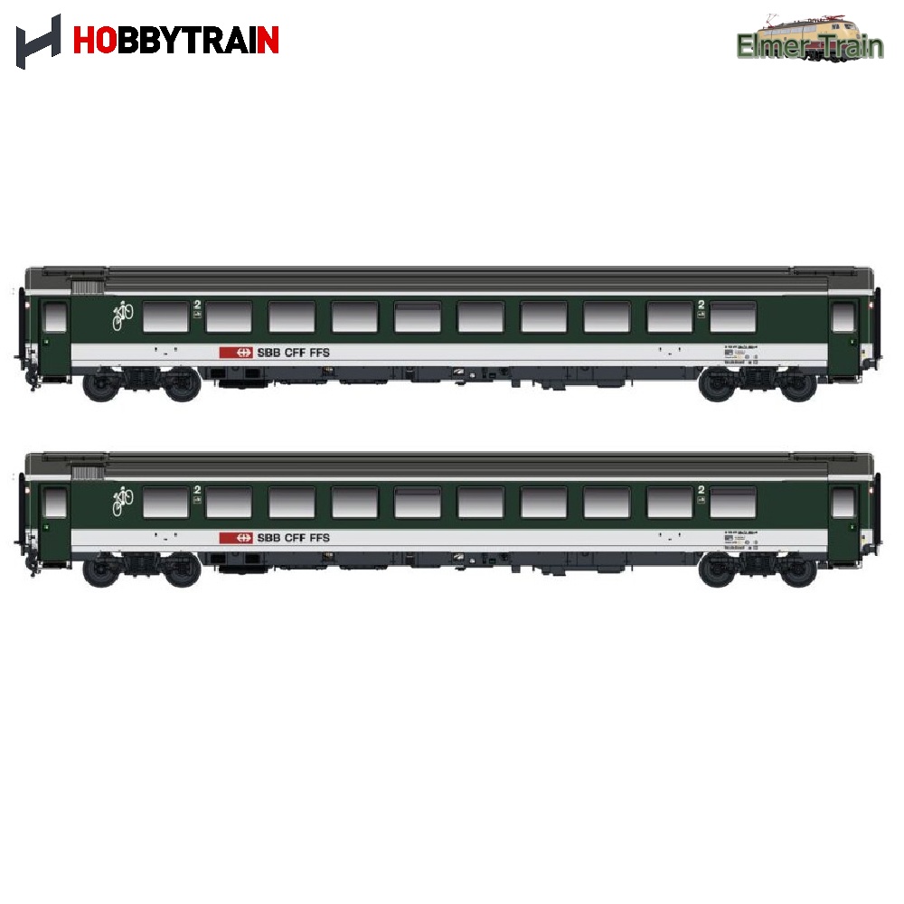 【予約】UIC Z1 2等客車 type Bpm グリーン・明灰色 2輌セット SBB Ep5 Ep6