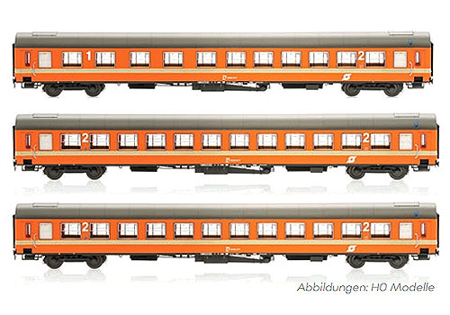 UIC-X 客車3輌セット オレンジ色 OeBB Ep4