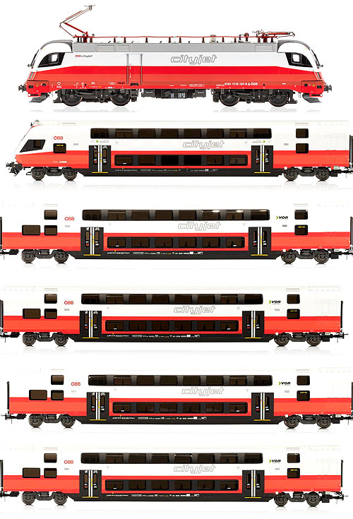 EL Taurus Rh1116+Cityjet 二階建て客車5輌セット OeBB Ep6