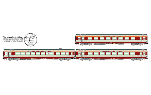 Gran Confort 客車 TEE クレベール 食堂車入り3輌セット SNCF Ep4