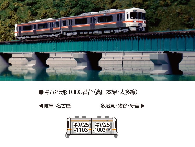 【ご予約】10-1666 (N) キハ25形1000番台(高山本線・太多線)2両セット
