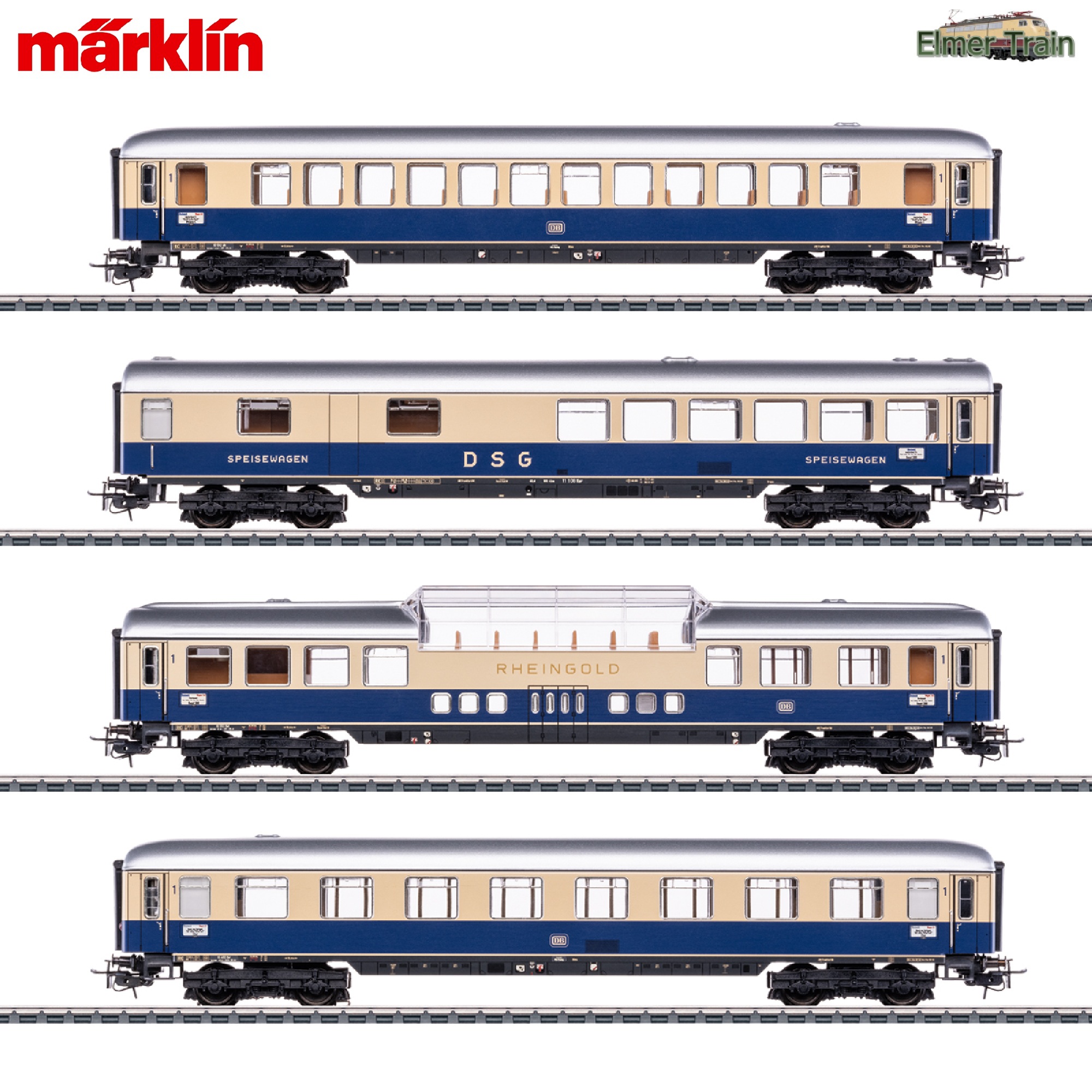 【予約】TEE Rheingold 客車4輌セット 復刻仕様レトロモデル