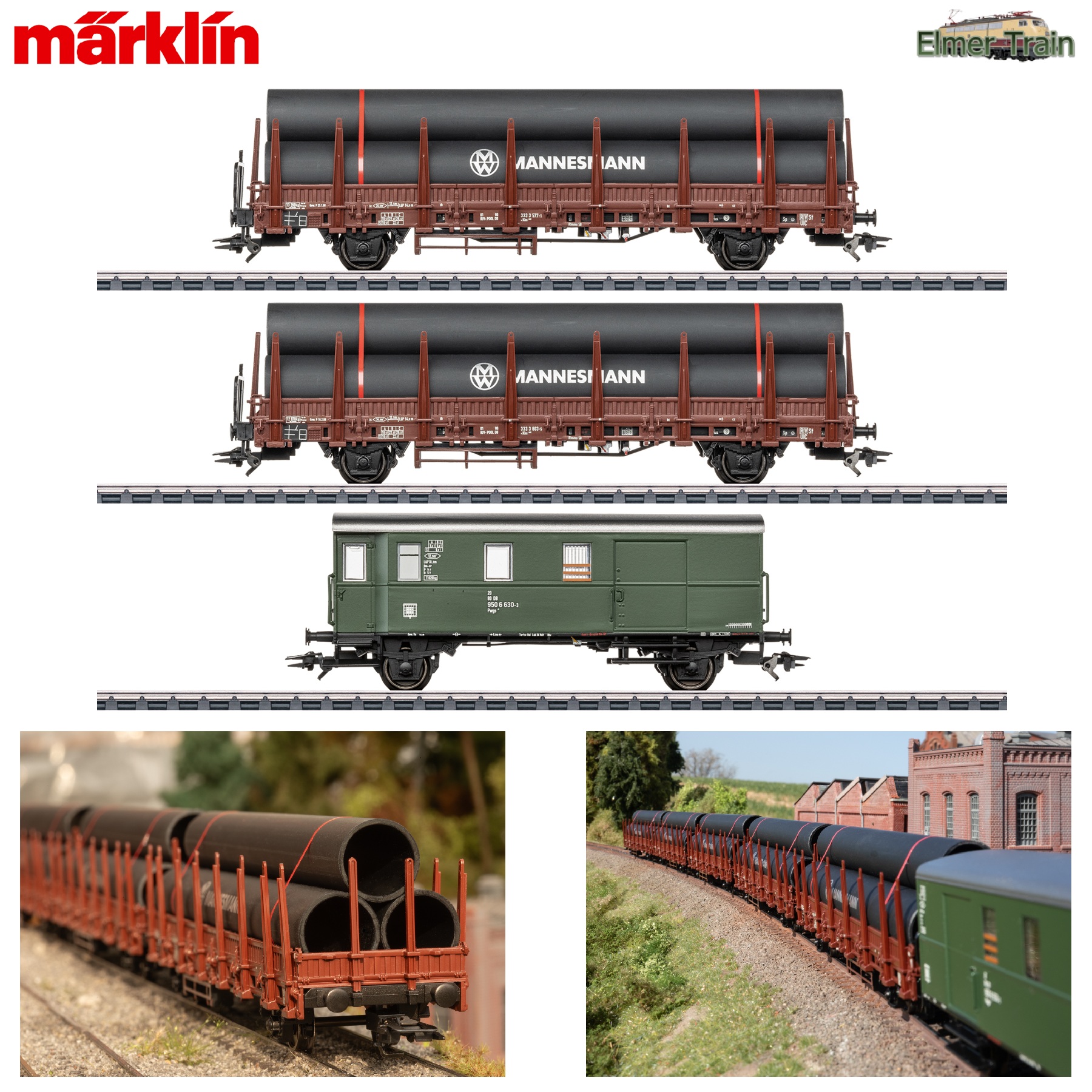 【予約】鋼管輸送貨車 3輌セット2 DB Ep4