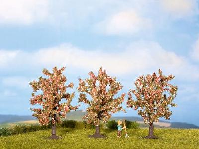 ピンクの花が咲いている果樹　3本　高さ8cm HO