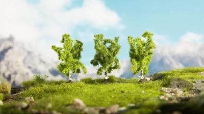 (N)白樺の木 3本 高さ4.5cm