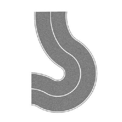 カーブした主要道路(グレー) 4cm幅 N