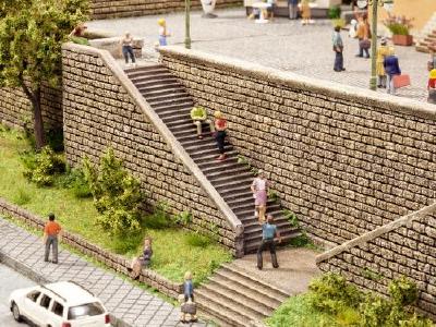 階段セット 14.5x3.3cm 高さ6.6cm HO