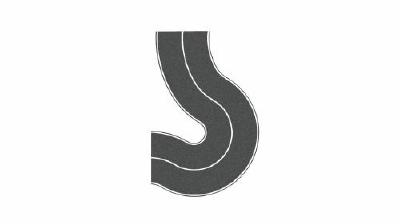 田舎の曲線道(アスファルト) 幅6.6cm HO