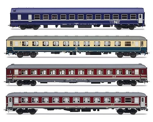 Italien-Holland-Express 客車4両セット1 FS/DB/NS Ep5