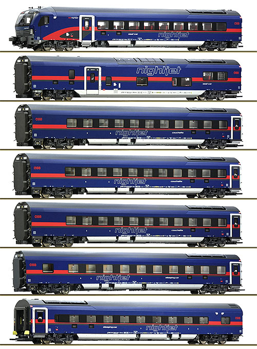 AC仕様 新型 Nightjet DANI 客車7輌 OeBB Ep6 DCC