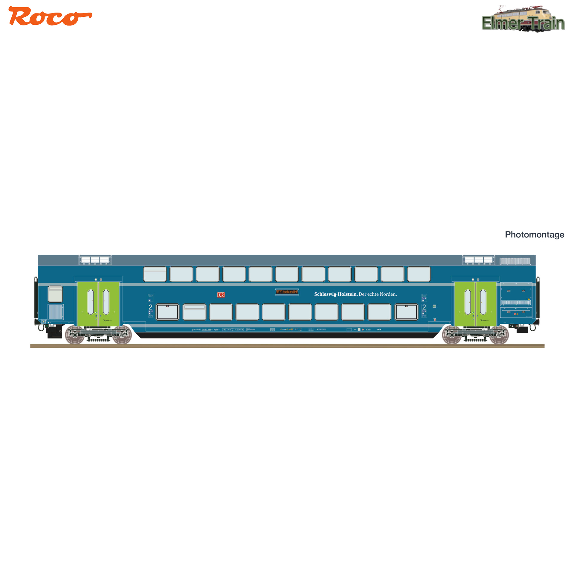 【予約】DB Regio 二階建て客車 Schleswig-Holstein カラー DBAG Ep6 デジタル対応室内灯付き