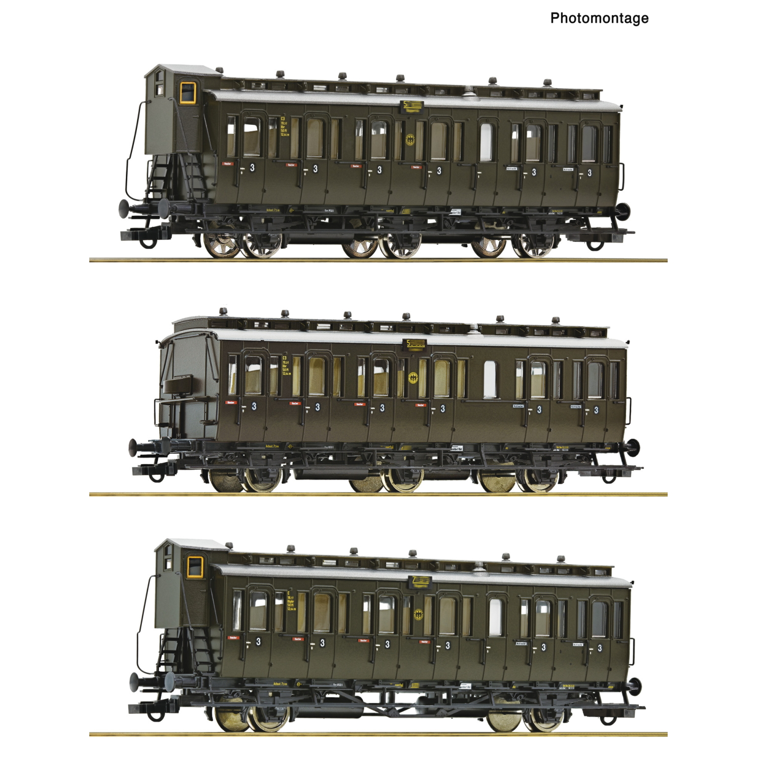 【予約】3軸コンパートメント客車 3輌セット DRG Ep2
