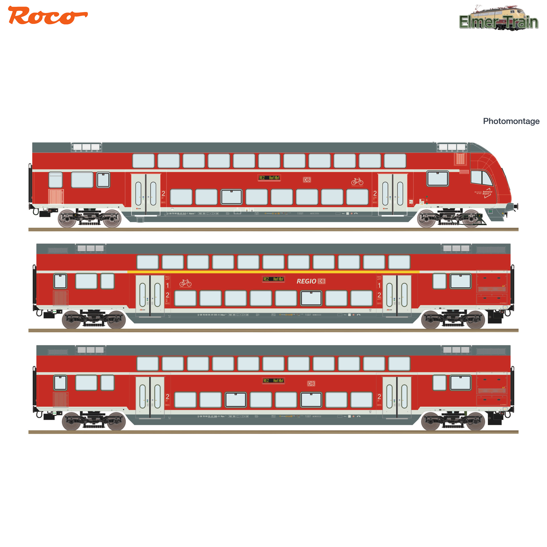 【予約】DB Regio 二階建て客車 制御客車入り3輌セット DBAG Ep6 DCC 室内灯付き