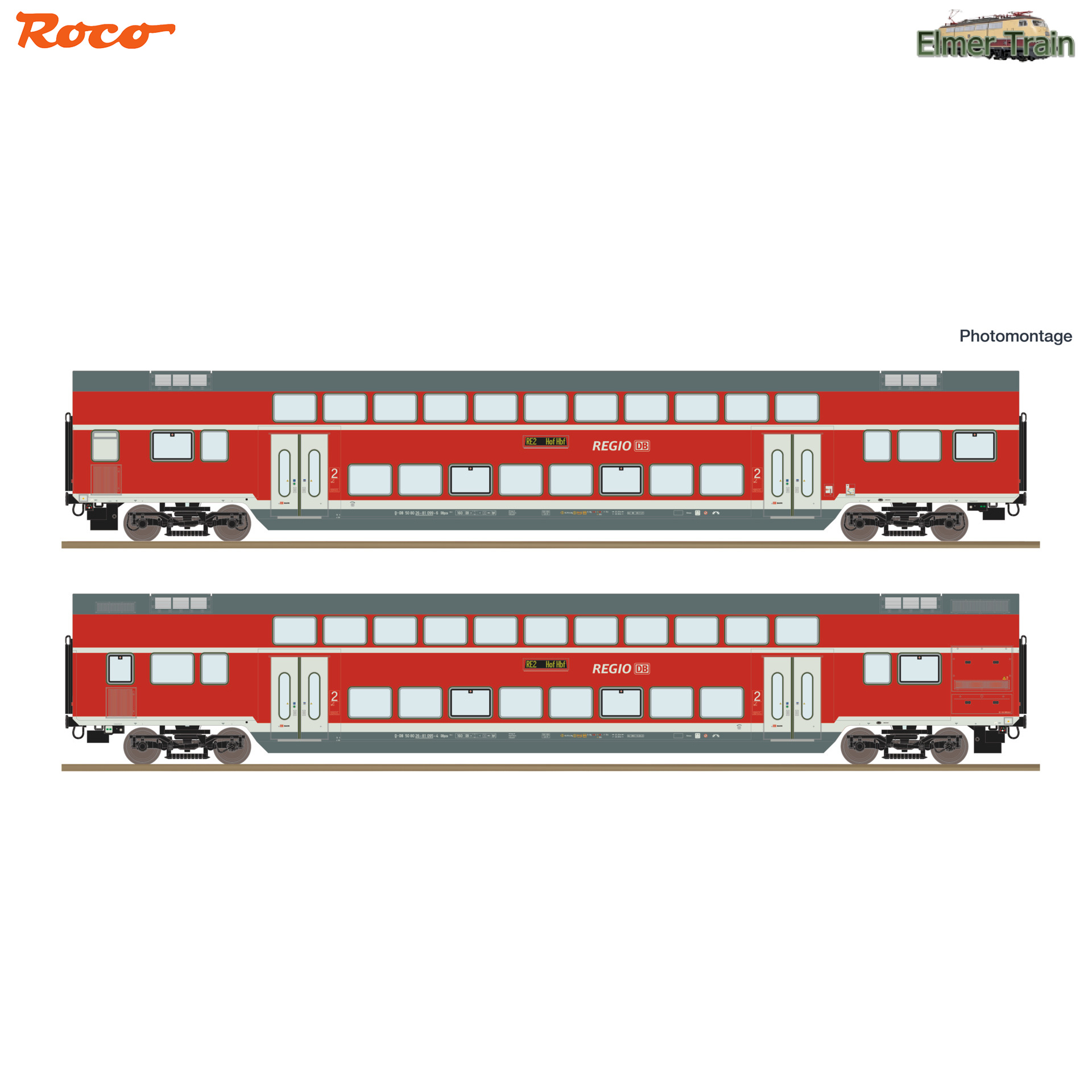 【予約】AC仕様 DB Regio 二階建て客車2輌セット DBAG Ep6 デジタル対応室内灯付き