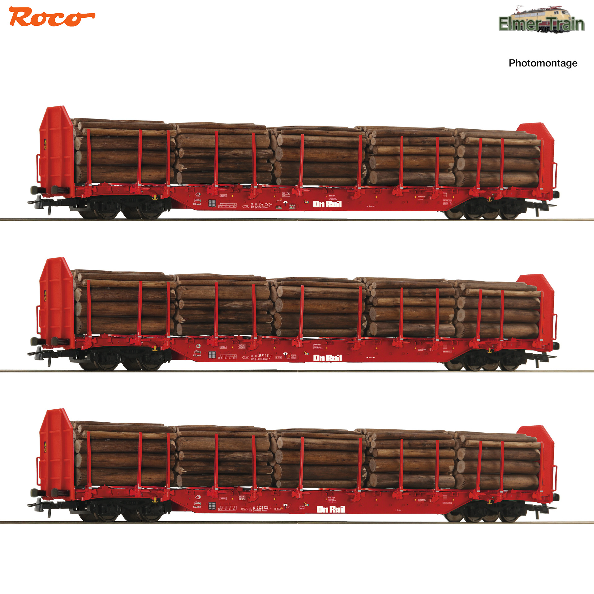 【予約】ステーク貨車 3輌セット OnRail Ep6 材木付き