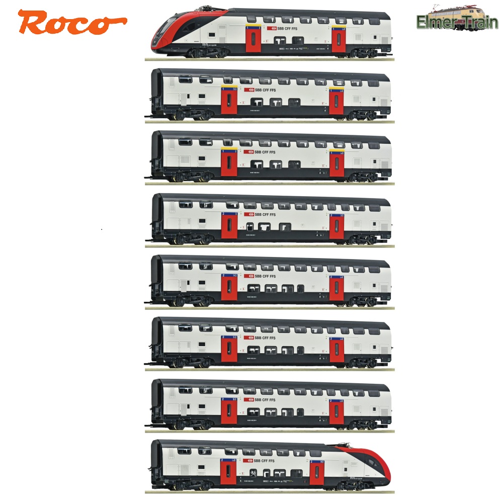 【予約】AC仕様 EMU RABe 502 二階建て電車 8輌 SBB Ep6 DCC Sound