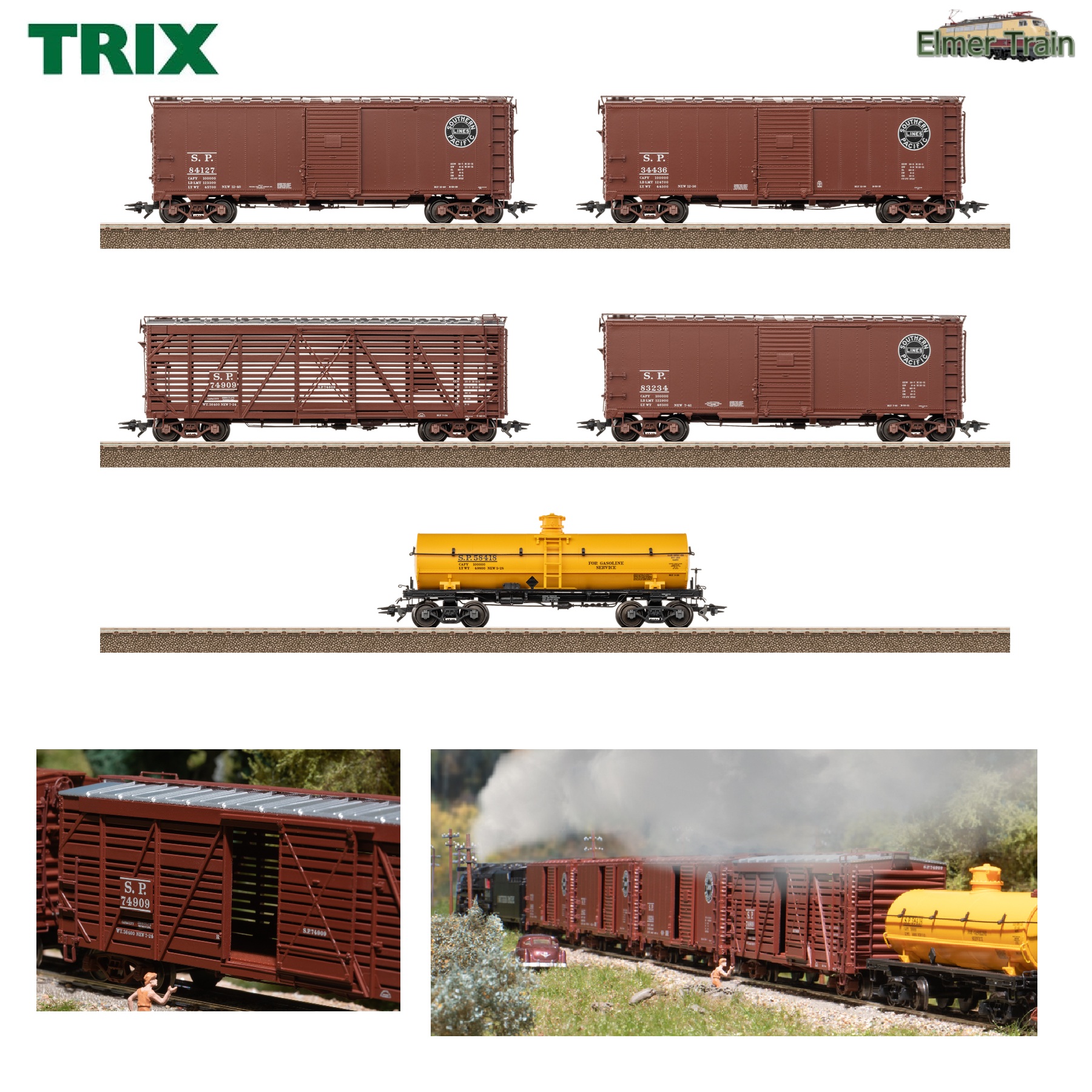 【予約】貨車5輌セット サザン・パシフィック Ep3