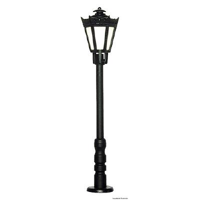 HO 公園灯 黒 LEDウォームホワイト(土台丸)　高さ56mm