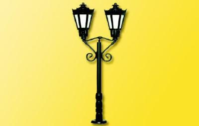 HO 街灯 2灯式 黒 LED電球色　高さ65mm