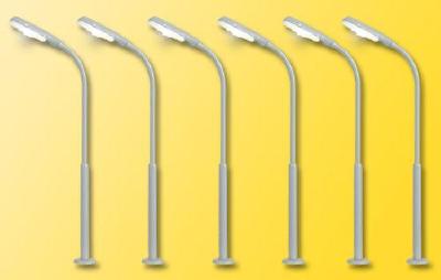HO 街路灯 グレー 6本セット LED白色　高さ100mm
