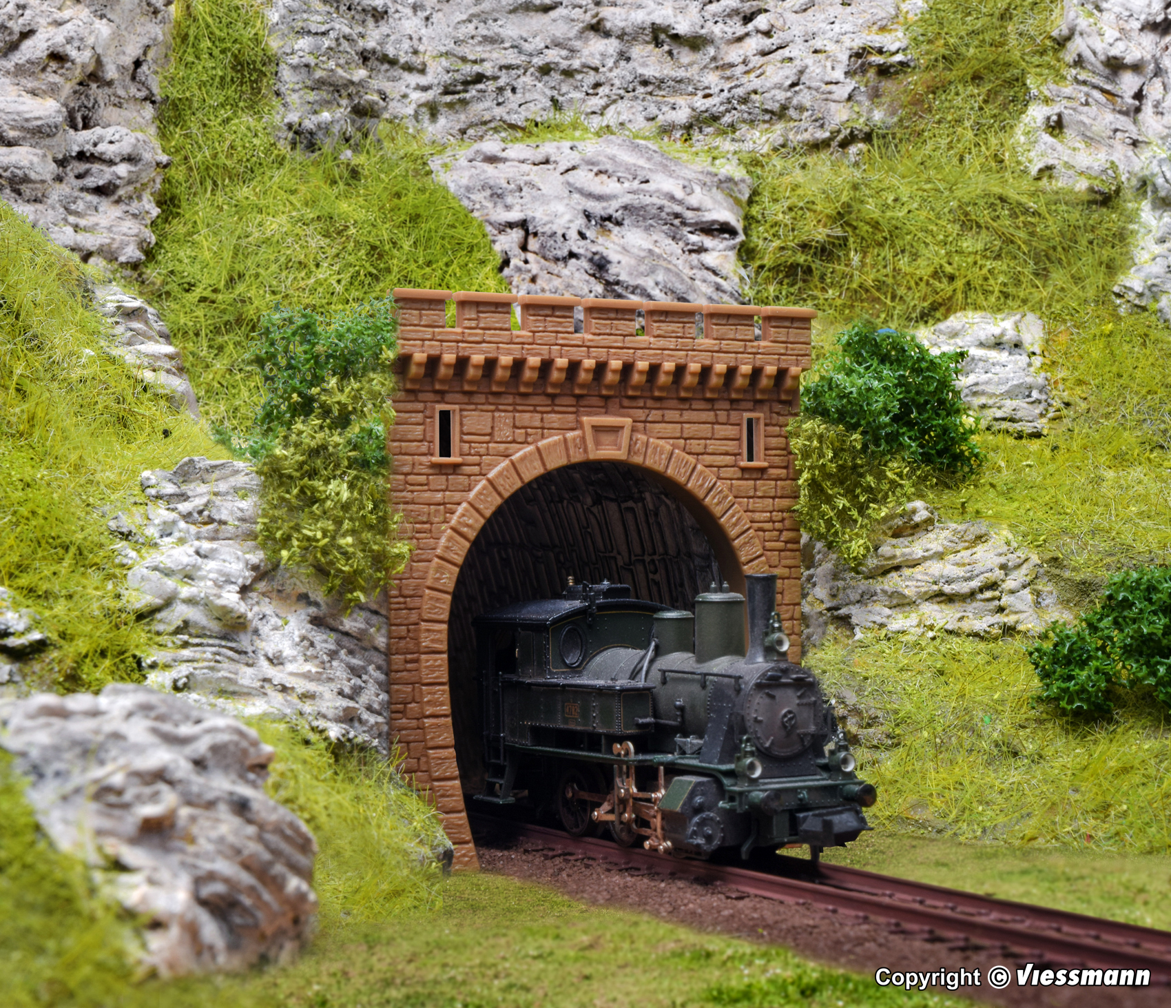 トンネルポータル 単線 2個入り  55x5x63 mm